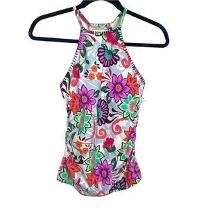 Anne Cole Pink and Green Floral One Piece Swimsuit